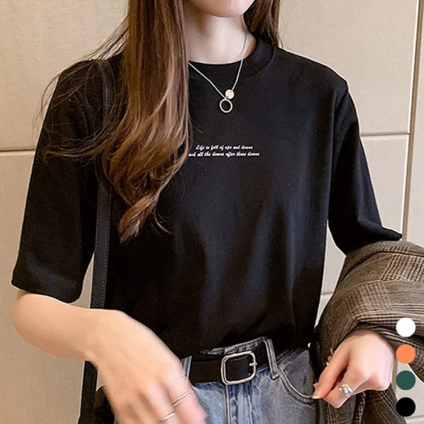 비바올리 여성 라운드 반팔티 4컬러 패션 티셔츠